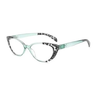 +3.00 Stylish Mint and Black Cat-Eye Glasses
